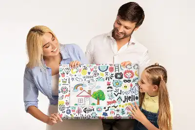 Memobord van kurk Geschetste contouren van figuren