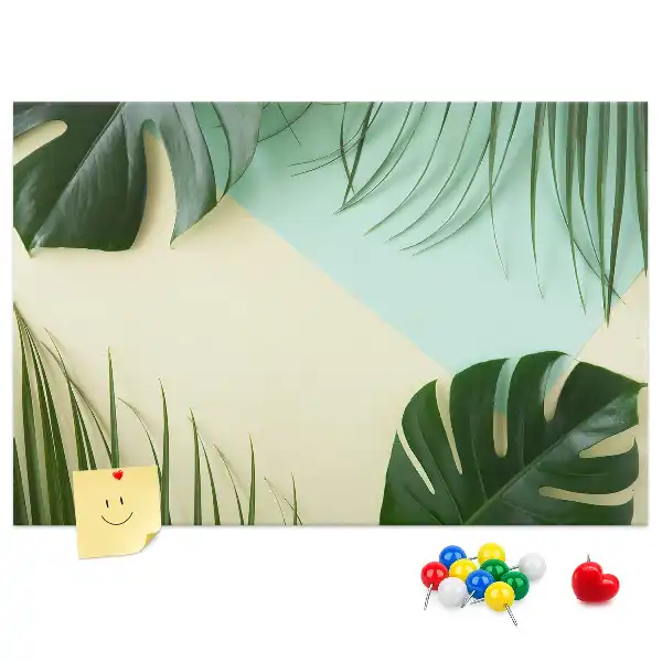 Memobord van kurk Monstera bladeren