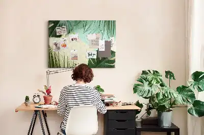 Memobord van kurk Monstera bladeren