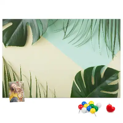 Memobord van kurk Monstera bladeren
