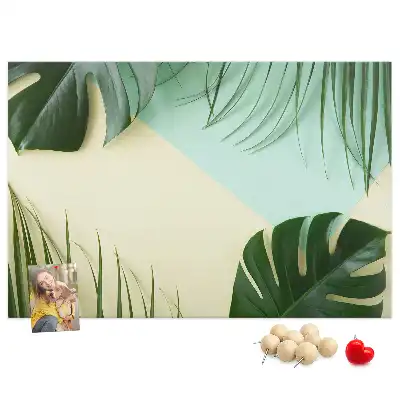 Memobord van kurk Monstera bladeren