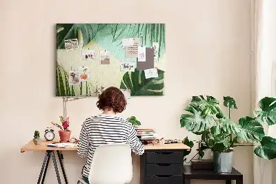 Memobord van kurk Monstera bladeren
