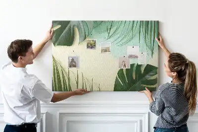 Memobord van kurk Monstera bladeren