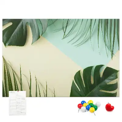 Memobord van kurk Monstera bladeren