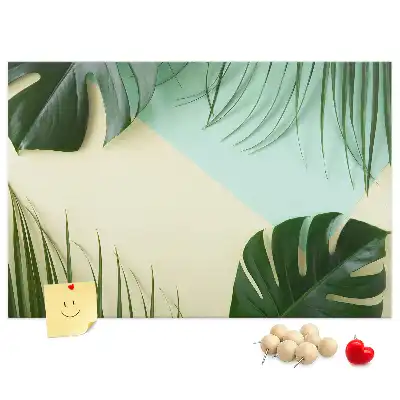 Memobord van kurk Monstera bladeren