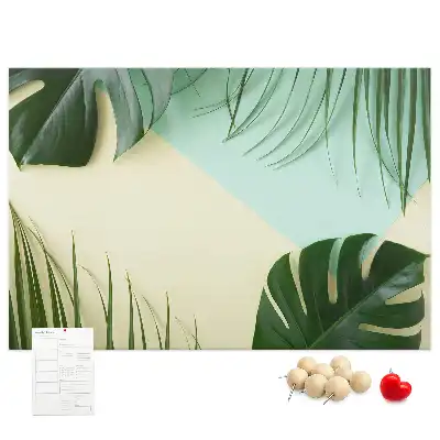 Memobord van kurk Monstera bladeren