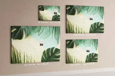Memobord van kurk Monstera bladeren