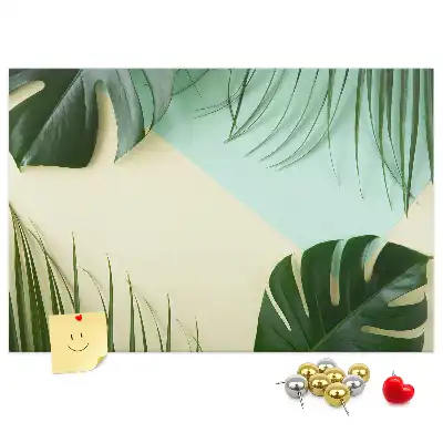 Memobord van kurk Monstera bladeren