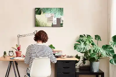 Memobord van kurk Monstera bladeren