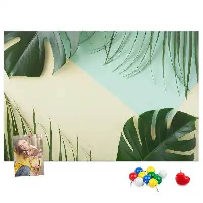 Memobord van kurk Monstera bladeren