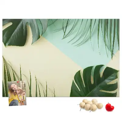 Memobord van kurk Monstera bladeren
