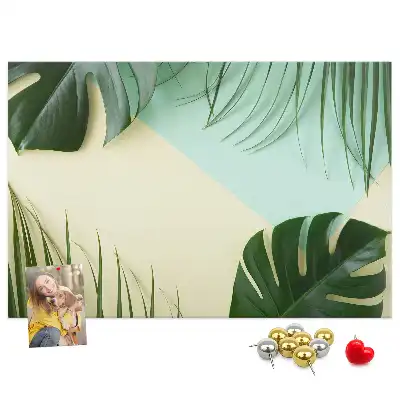 Memobord van kurk Monstera bladeren