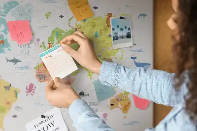 Memobord van kurk Dieren op de continenten