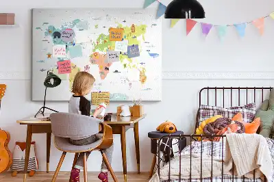 Memobord van kurk Dieren op de continenten