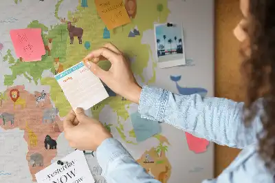 Memobord van kurk Dieren op de continenten