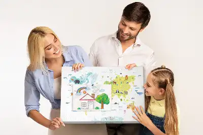 Memobord van kurk Dieren op de continenten