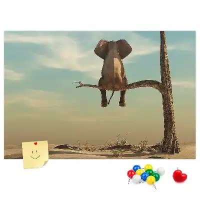 Kurk prikbord Olifant in een boom