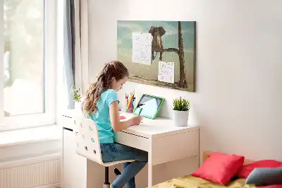 Kurk prikbord Olifant in een boom