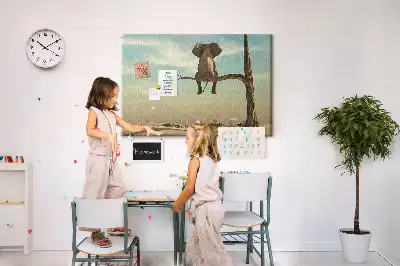Kurk prikbord Olifant in een boom