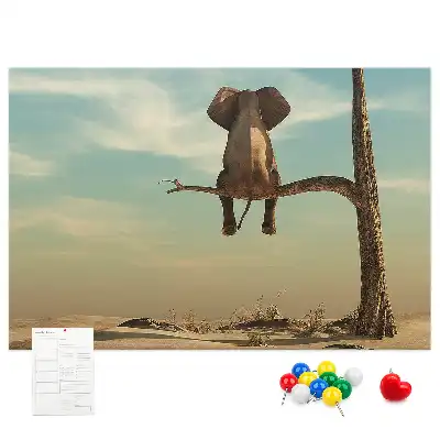 Kurk prikbord Olifant in een boom