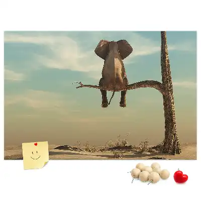 Kurk prikbord Olifant in een boom