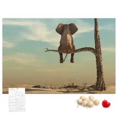 Kurk prikbord Olifant in een boom