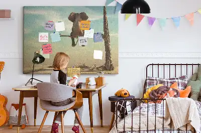 Kurk prikbord Olifant in een boom