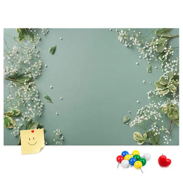 Memobord van kurk Delicate bloemen