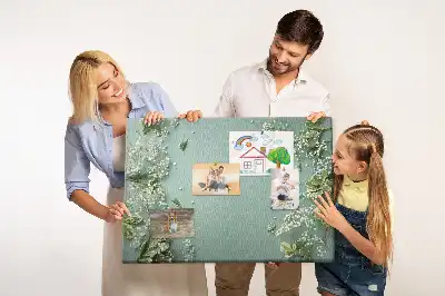 Memobord van kurk Delicate bloemen