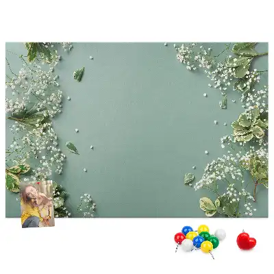 Memobord van kurk Delicate bloemen