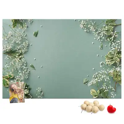 Memobord van kurk Delicate bloemen