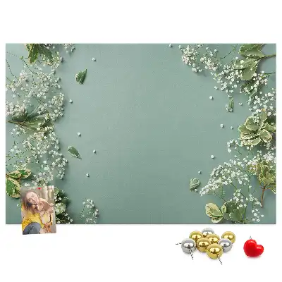 Memobord van kurk Delicate bloemen