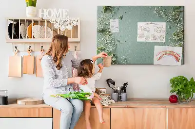 Memobord van kurk Delicate bloemen