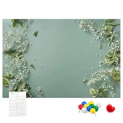 Memobord van kurk Delicate bloemen
