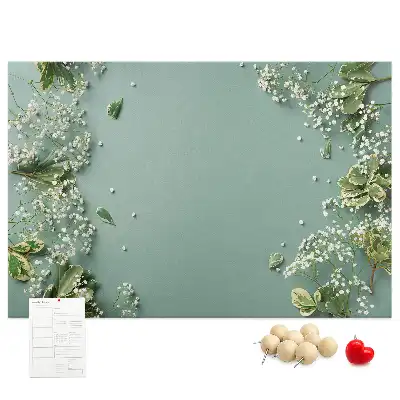 Memobord van kurk Delicate bloemen