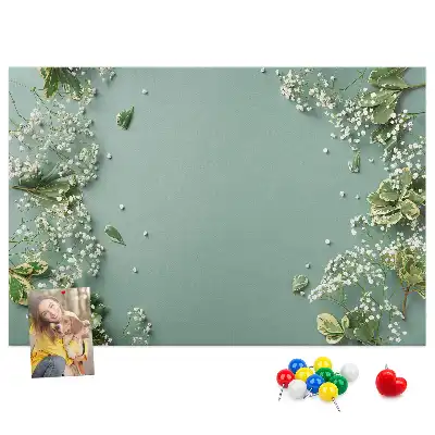 Memobord van kurk Delicate bloemen