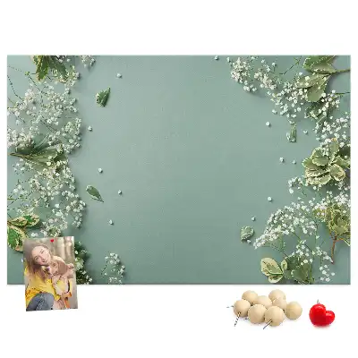 Memobord van kurk Delicate bloemen