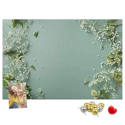 Memobord van kurk Delicate bloemen