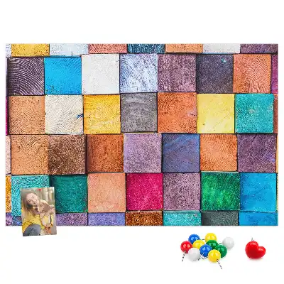 Memobord van kurk Houten blokjes