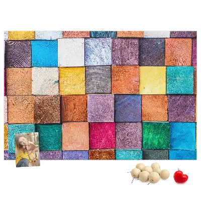 Memobord van kurk Houten blokjes