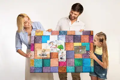 Memobord van kurk Houten blokjes