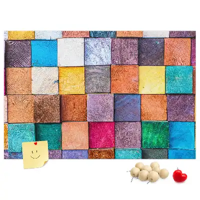 Memobord van kurk Houten blokjes