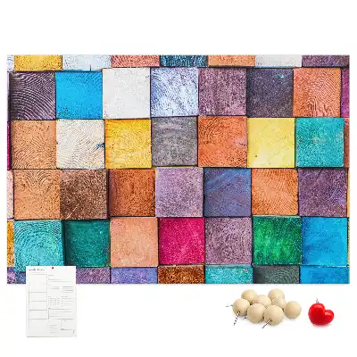 Memobord van kurk Houten blokjes