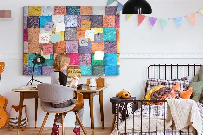 Memobord van kurk Houten blokjes