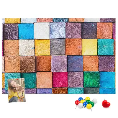 Memobord van kurk Houten blokjes