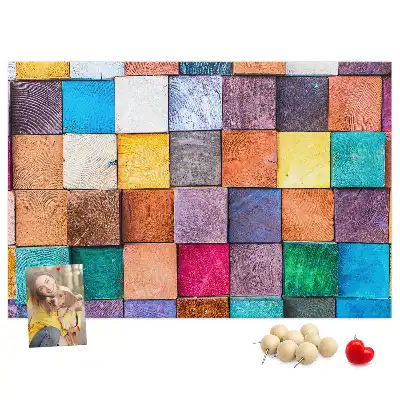 Memobord van kurk Houten blokjes