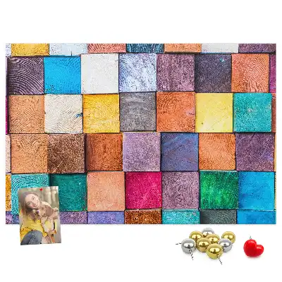 Memobord van kurk Houten blokjes