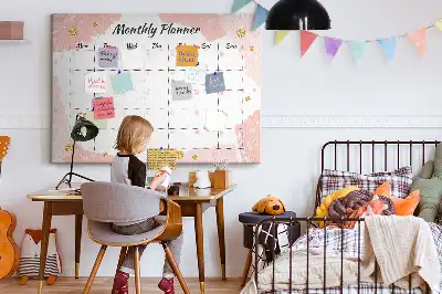 Memobord van kurk Maandelijkse planning taken