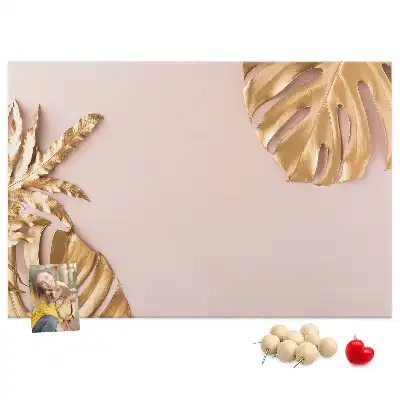 Memobord van kurk Gouden tropische bladeren