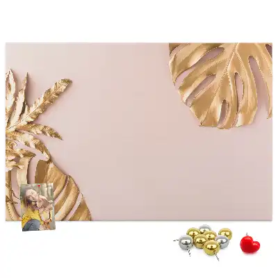 Memobord van kurk Gouden tropische bladeren